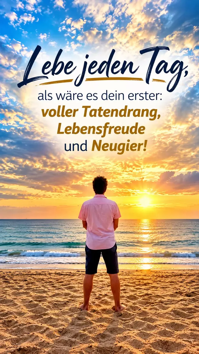 Lebe jeden Tag, als wäre es dein erster: voller Tatendrang, Lebensfreude und Neugier!
